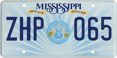 MS license plate ZHP065