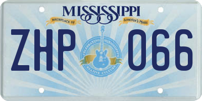 MS license plate ZHP066