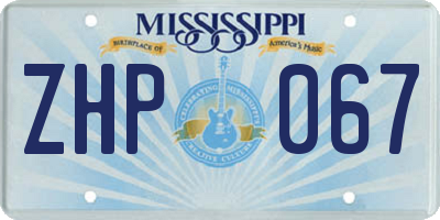 MS license plate ZHP067