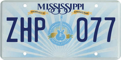 MS license plate ZHP077