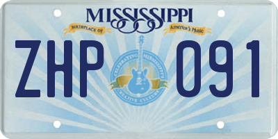 MS license plate ZHP091