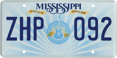 MS license plate ZHP092