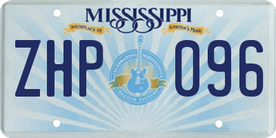 MS license plate ZHP096