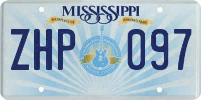 MS license plate ZHP097