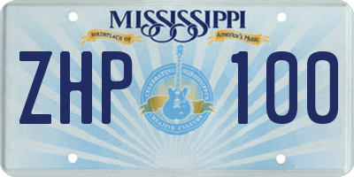 MS license plate ZHP100