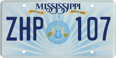 MS license plate ZHP107