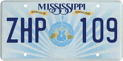 MS license plate ZHP109