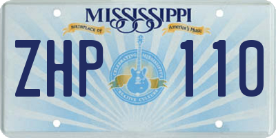 MS license plate ZHP110