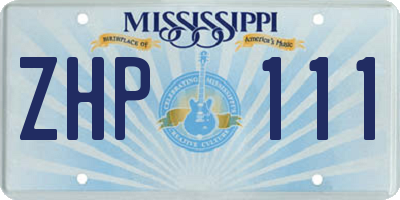 MS license plate ZHP111