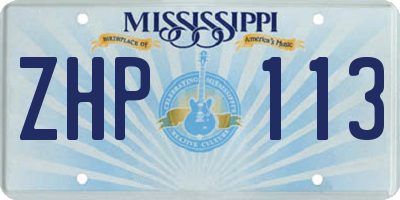 MS license plate ZHP113