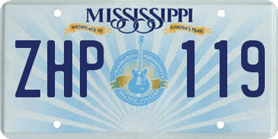 MS license plate ZHP119