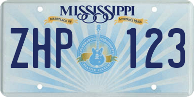 MS license plate ZHP123