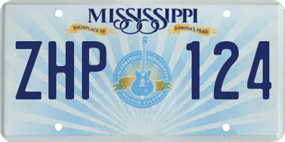 MS license plate ZHP124