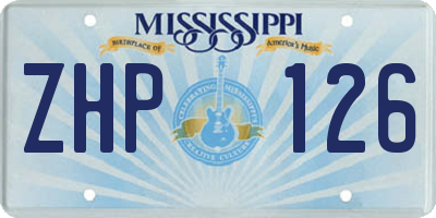 MS license plate ZHP126