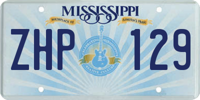 MS license plate ZHP129