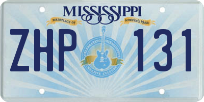 MS license plate ZHP131