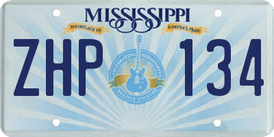 MS license plate ZHP134