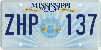 MS license plate ZHP137