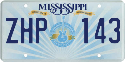 MS license plate ZHP143