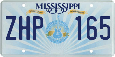 MS license plate ZHP165