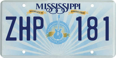 MS license plate ZHP181