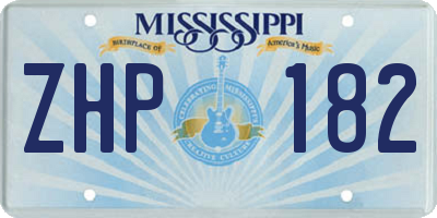 MS license plate ZHP182