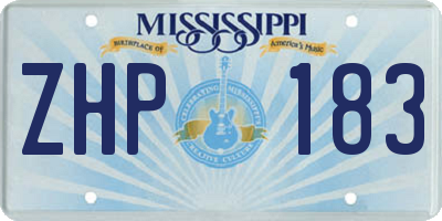 MS license plate ZHP183