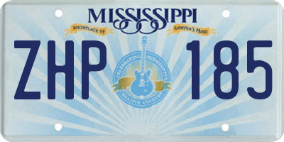 MS license plate ZHP185