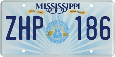 MS license plate ZHP186