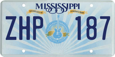 MS license plate ZHP187