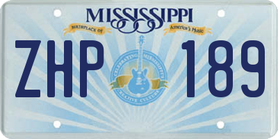 MS license plate ZHP189