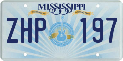 MS license plate ZHP197