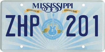 MS license plate ZHP201