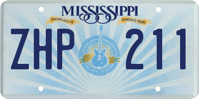 MS license plate ZHP211