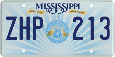 MS license plate ZHP213