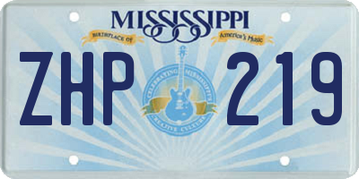 MS license plate ZHP219