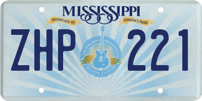 MS license plate ZHP221