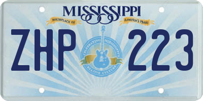 MS license plate ZHP223