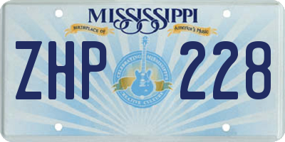 MS license plate ZHP228