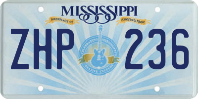 MS license plate ZHP236