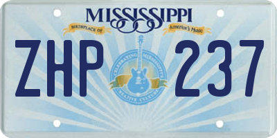 MS license plate ZHP237