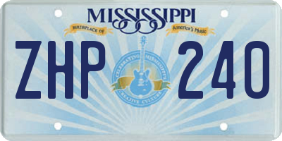 MS license plate ZHP240