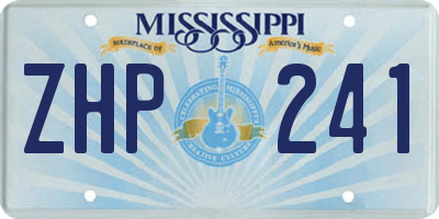 MS license plate ZHP241