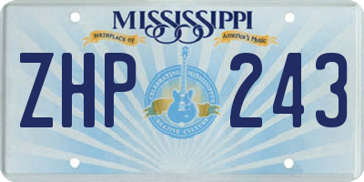 MS license plate ZHP243