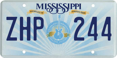 MS license plate ZHP244