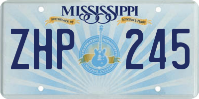 MS license plate ZHP245