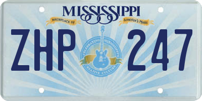 MS license plate ZHP247