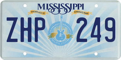 MS license plate ZHP249