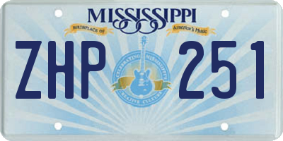 MS license plate ZHP251