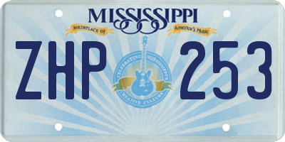 MS license plate ZHP253